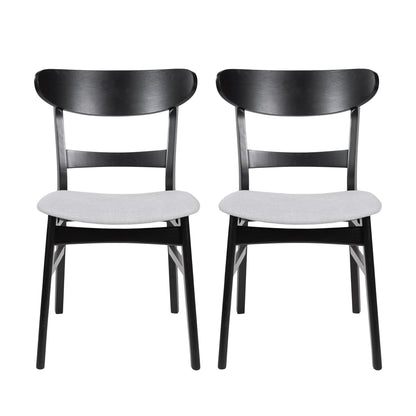 Abrielle Mid-Century Modern Upholstered Rubberwood Dining Chair (Set of 2) by Christopher Knight Home