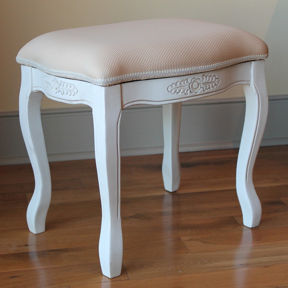 Windsor Carved Wood Vanity Stool