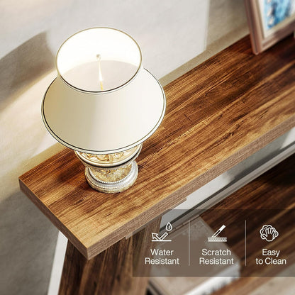 70.9 Inches Long Rustic Wood Console Sofa Table with Storage Shelf