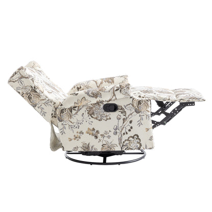 29'' W Pattern Swivel Glider Manual Push Back Recliner Chair Set of 2