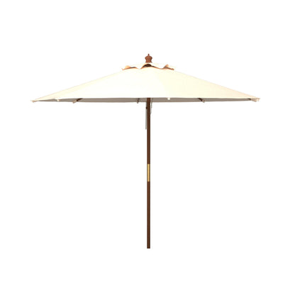 SAFAVIEH Outdoor Glauca 11-Foot Wooden Pulley Market Umbrella