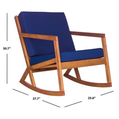 SAFAVIEH Outdoor Makaila Rocking Chair with Cushion - 26W x 31D x 38H