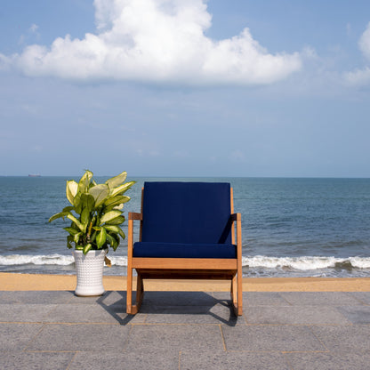 SAFAVIEH Outdoor Makaila Rocking Chair with Cushion - 26W x 31D x 38H