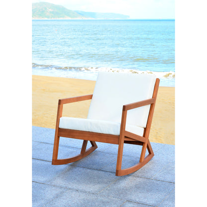 SAFAVIEH Outdoor Makaila Rocking Chair with Cushion - 26W x 31D x 38H
