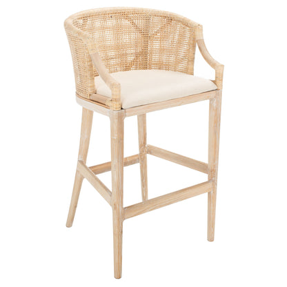 SAFAVIEH Virona Rattan 30-inch Bar Stool - 22.3 W x 20.5 L x 39 H - 22Wx21Dx39H