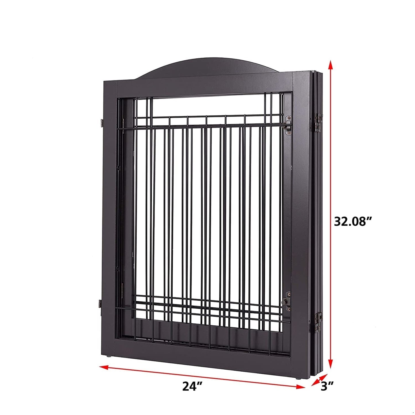 SPIRICH 96 inch Extra Wide 30 inches Tall Dog gate with Door Walk Through, Freestanding Wire Pet Gate,Pet Puppy Safety Fence