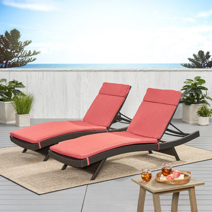 Salem Outdoor Cushion Set for Chaise Lounge - Cushions only (Set of 2) by Christopher Knight Home - 79.25L x 27.50W x 1.50H
