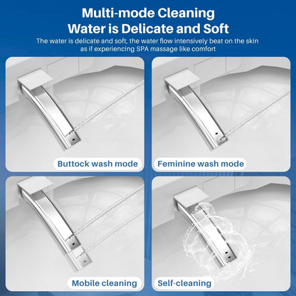 Smart Toilet, One Piece Bidet Toilet for Bathrooms,Modern Elongated Toilet with Warm Water,Dual Auto Flush,Foot Sensor Operation