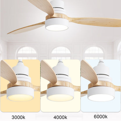 Sofucor 52 Indoor Wood Ceiling Fan Light with Remote, Integrated Light Optional