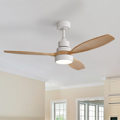 Sofucor 52 Indoor Wood Ceiling Fan Light with Remote, Integrated Light Optional