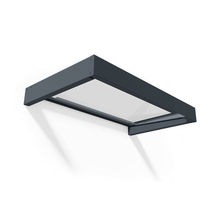 Sophia 3 ft. Grey Clear Door and Window Awning