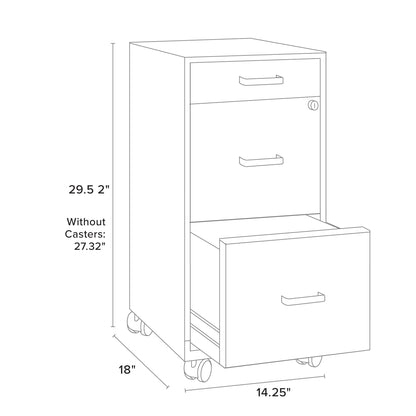 Space Solutions 18 Deep 3 Drawer Metal File Cabinet