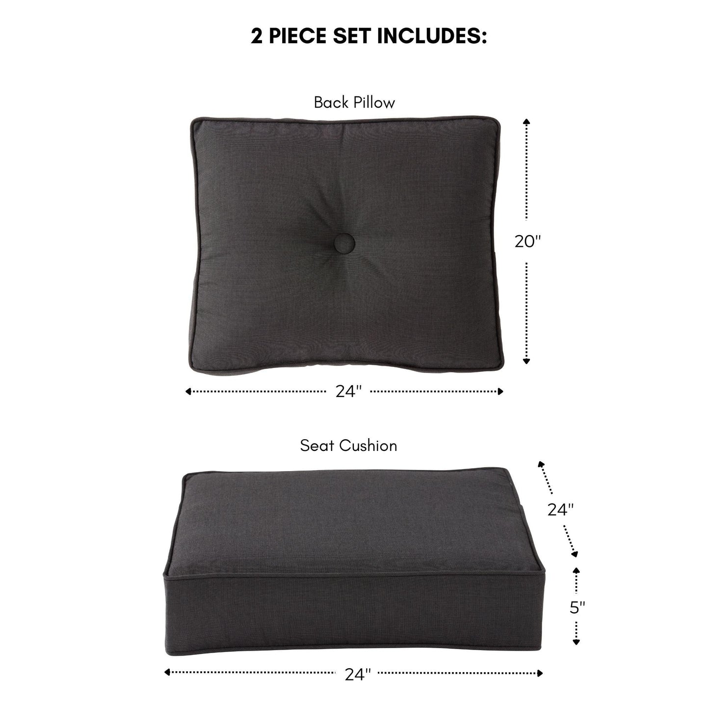 Sunbrella 2-Piece Premium Deep Seat Outdoor Cushion Set