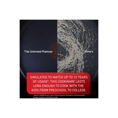 T-fal Platinum Nonstick Cookware Set with Induction Base, Unlimited Cookware Collection, 12 piece