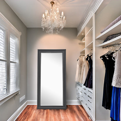 Tall Mirror Full Body Oversized Mirror Smooth Faux Wood Frame Rectangle Wall Mounted Hanging Mirror