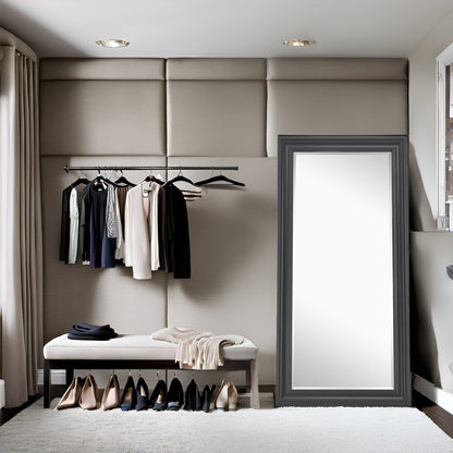 Tall Mirror Full Body Oversized Mirror Smooth Faux Wood Frame Rectangle Wall Mounted Hanging Mirror