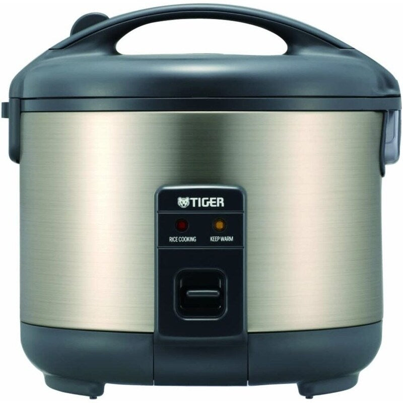 Tiger JNP-S55U-HU 3-Cup Rice Cooker and Warmer, Stainless Steel Gray