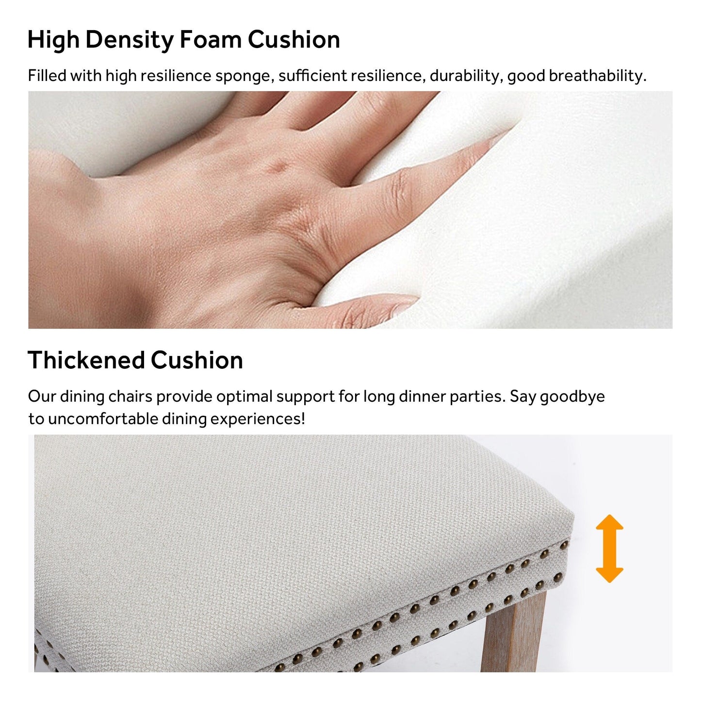 Upholstered Tufted Velvet Dining Chair with Solid Wood Legs Set of 6