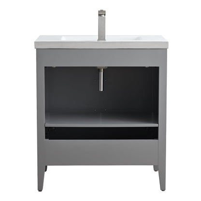 Vanity Art 20 or 24 or 30 Single Sink Bathroom Vanity Cabinet with Ceramic Top