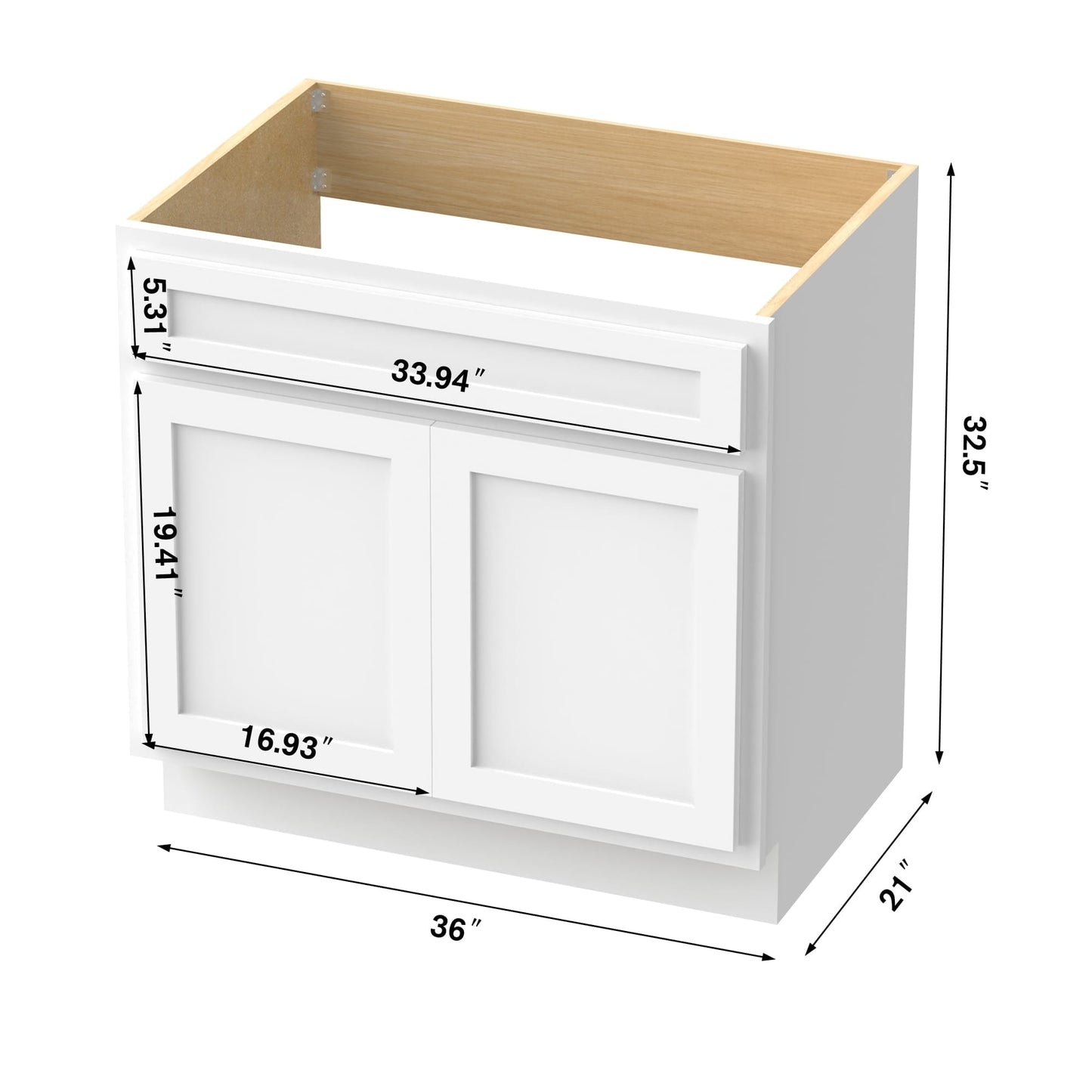 Vanity Art 36 Inch Single Sink Bathroom Vanity Cabinet