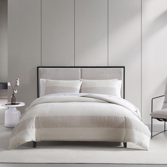 Vera Wang Chenille Waffle Stripe Beige Comforter Set