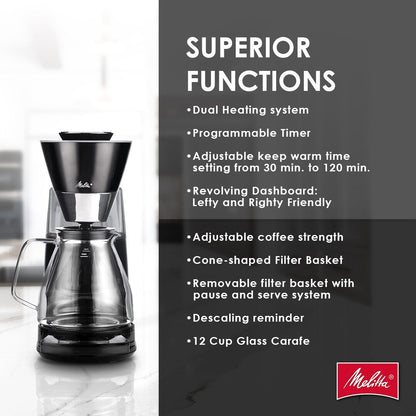 Vision 12-Cup Luxe Drip Coffee Maker with Revolving Dashboard