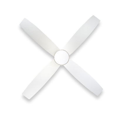 WINGBO 44/52 Inch Flush Mount DC Ceiling Fan with Lights and Remote, 4 Reversible Blades