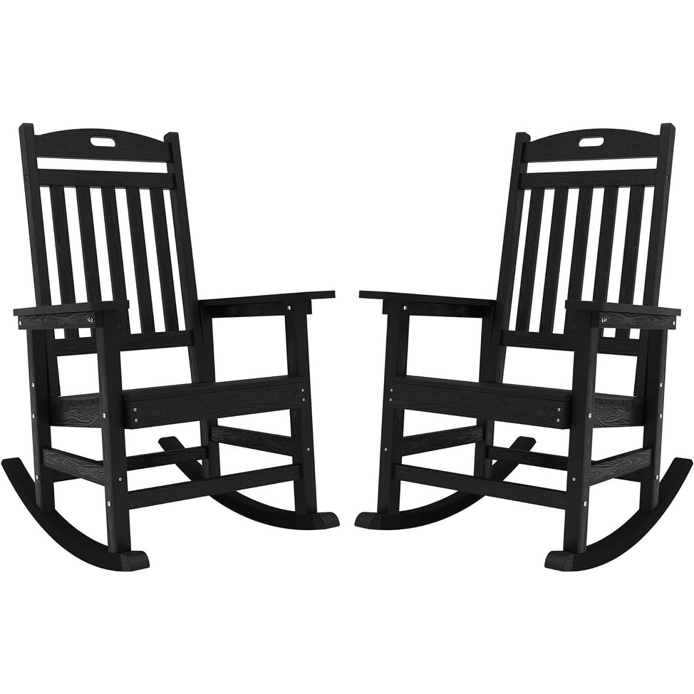 WINSOON All Weather Outdoor Rocking Chair, Set of 2