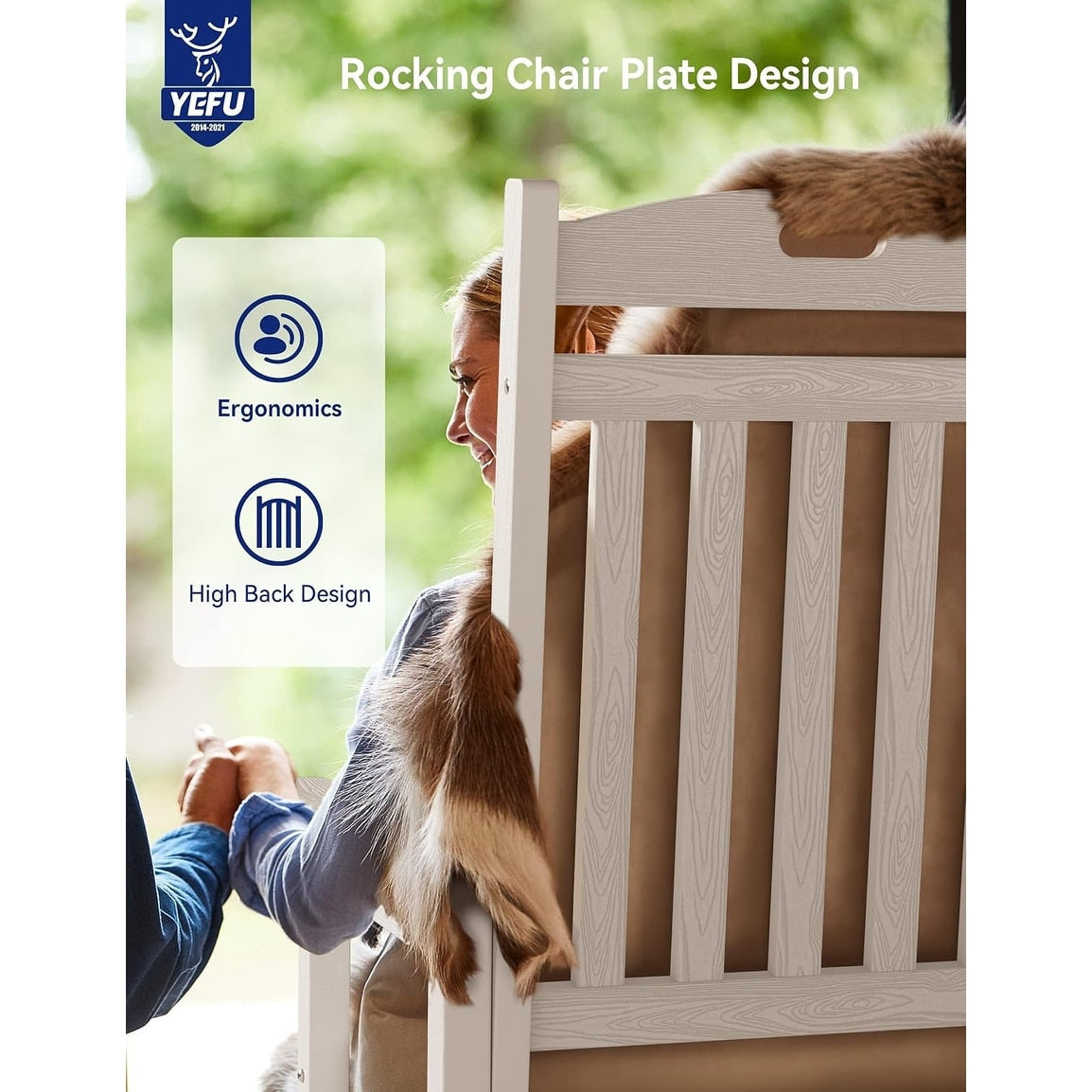 WINSOON All Weather Outdoor Rocking Chair, Set of 2