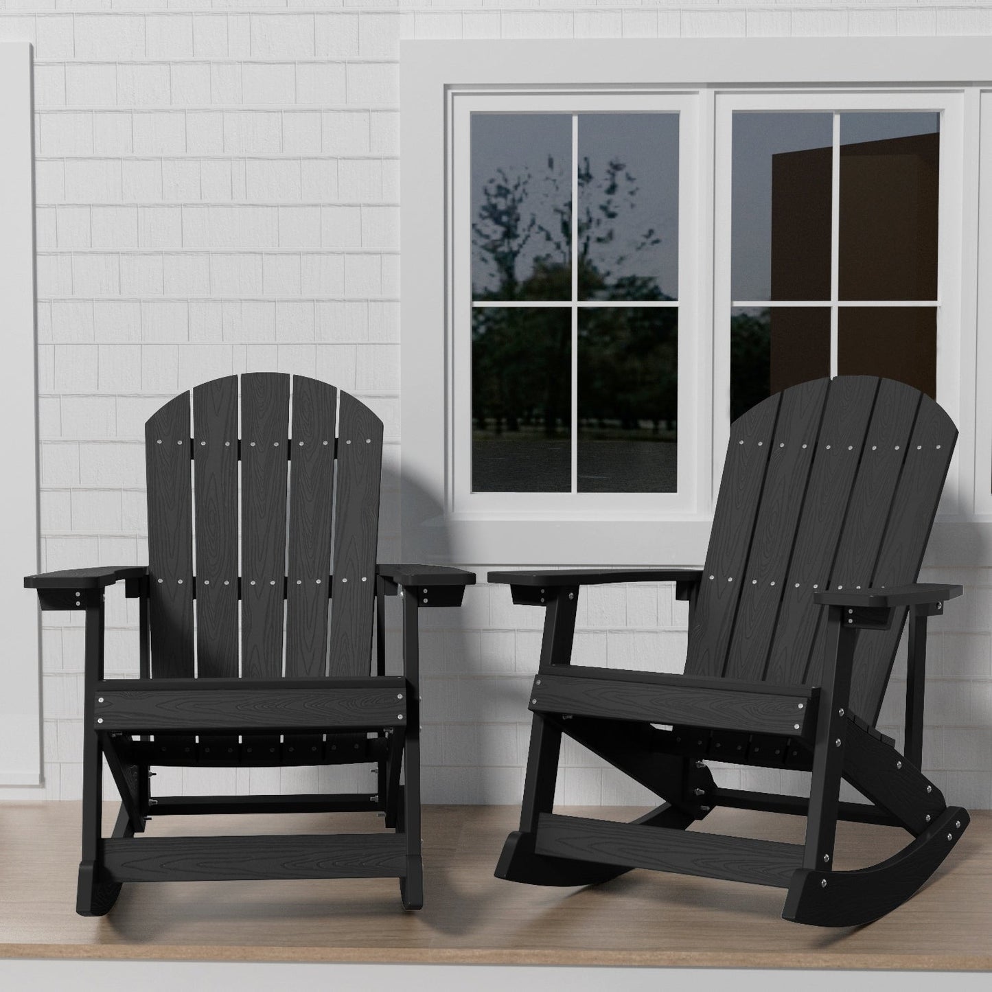 WINSOON All Weather Outdoor Rocking Chair, Set of 2