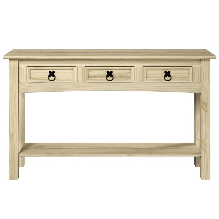 Wood Hall Table Console 3 Drawers Corona | Furniture Dash - N/A