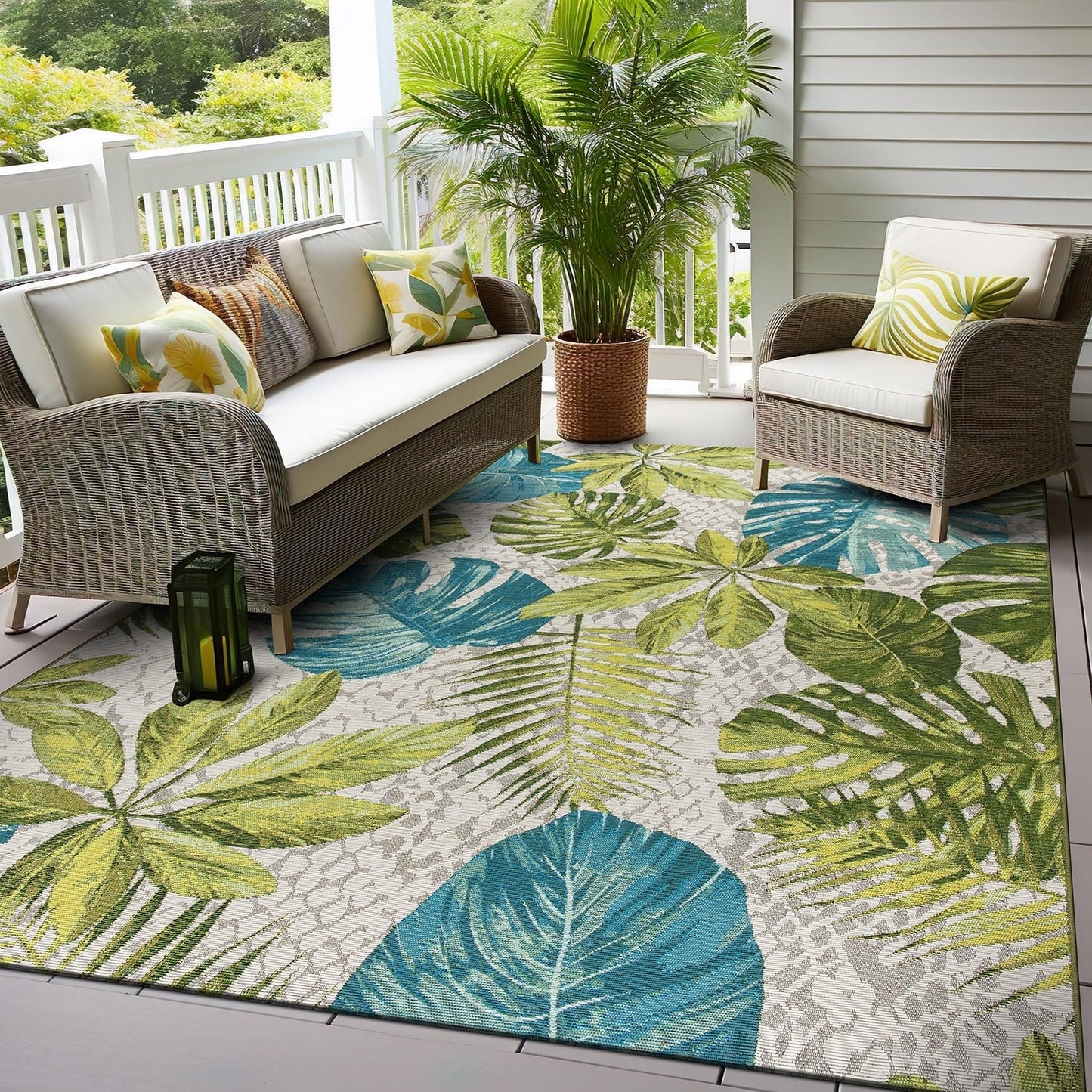 World Rug Gallery Contemporary Tropical Floral Indoor/Outdoor Area Rug