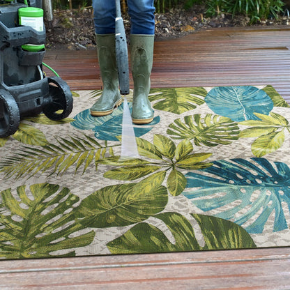 World Rug Gallery Contemporary Tropical Floral Indoor/Outdoor Area Rug