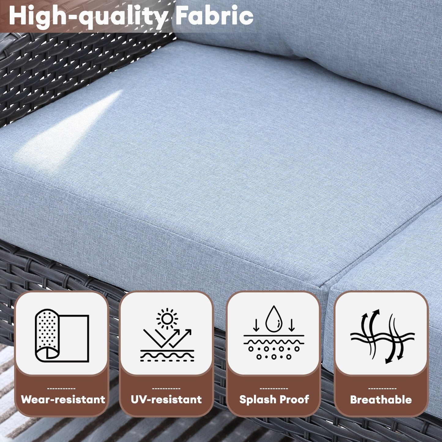 XIZZI 4-piece Outdoor Patio Furniture Conversation Set with Table