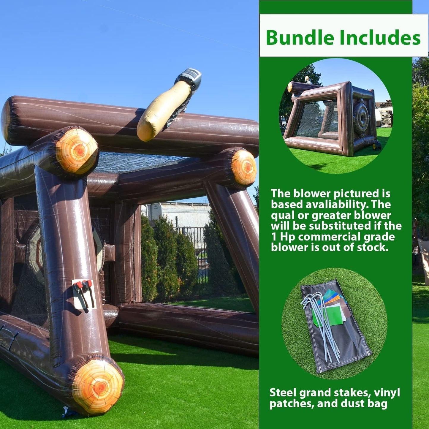 XJUMP Inflatable Axe Throwing Target Game with Air Blower and Foam Axes, Commercial Grade Rental, Lightweight, Outdoor Play