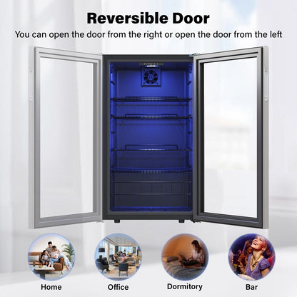 Yeego 19 Inch 140 Cans Single Zone Freestanding Beverage Cooler Refrigerator - 19 inch