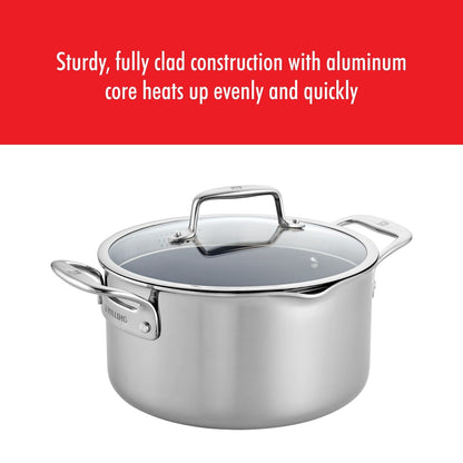 ZWILLING Clad CFX 6-qt Stainless Steel Ceramic Nonstick Dutch Oven