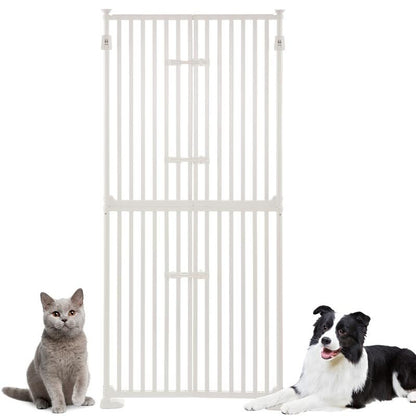 unipaws Extra Tall Cat Pet Gate 74 Inch High with Doors Locks